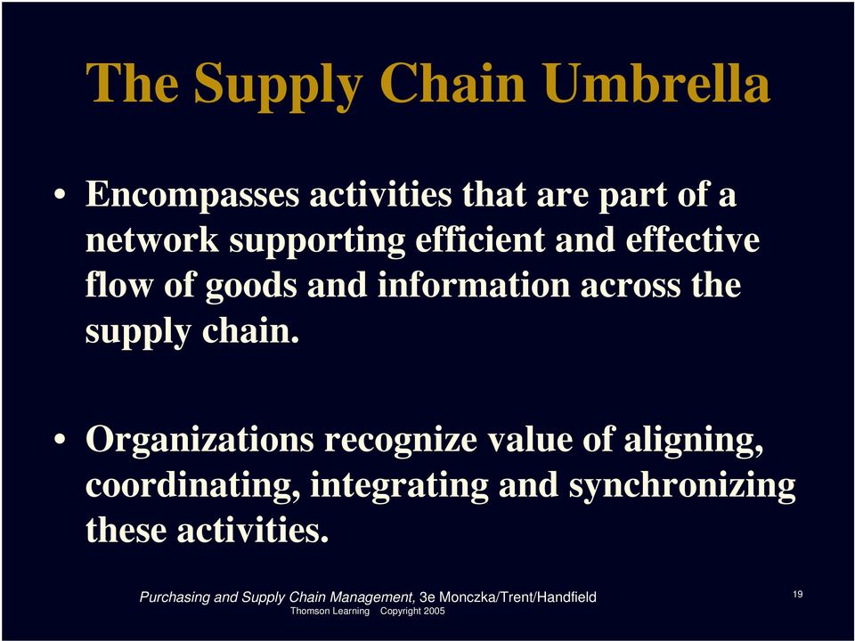 information across the supply chain.