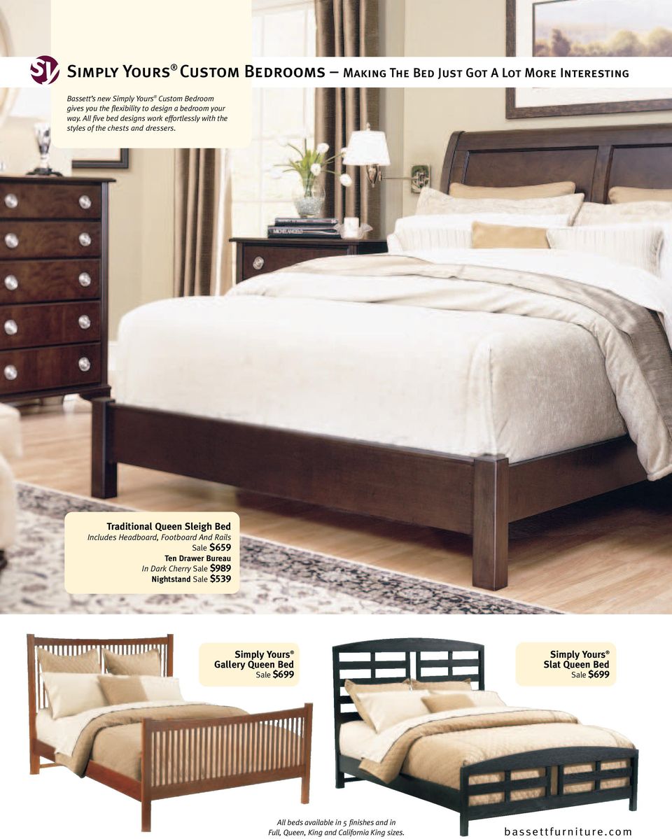 Traditional Queen Sleigh Bed Includes Headboard, Footboard And Rails Sale $659 Ten Drawer Bureau In Dark Cherry Sale $989 Nightstand Sale
