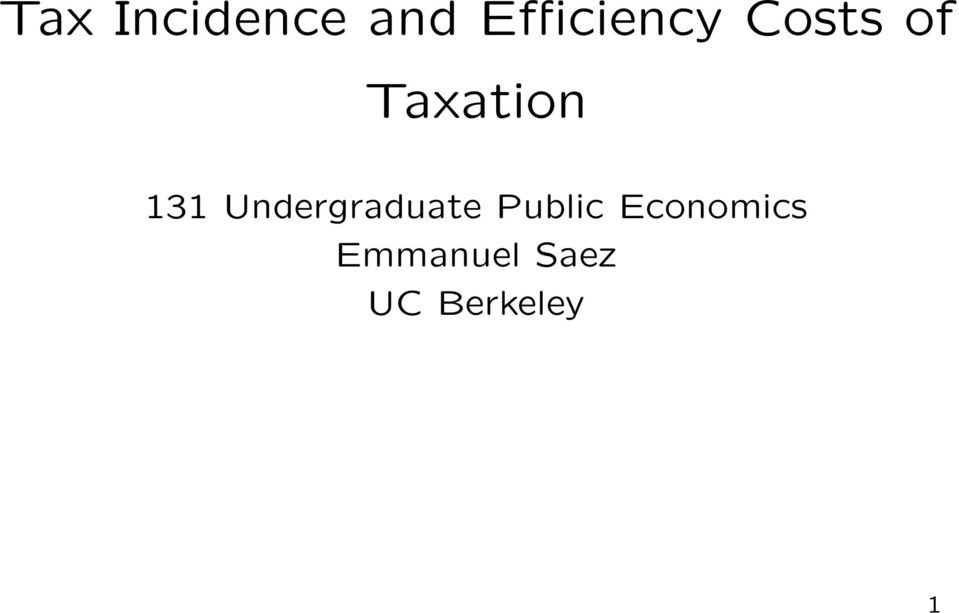 Taxation 131 Undergraduate