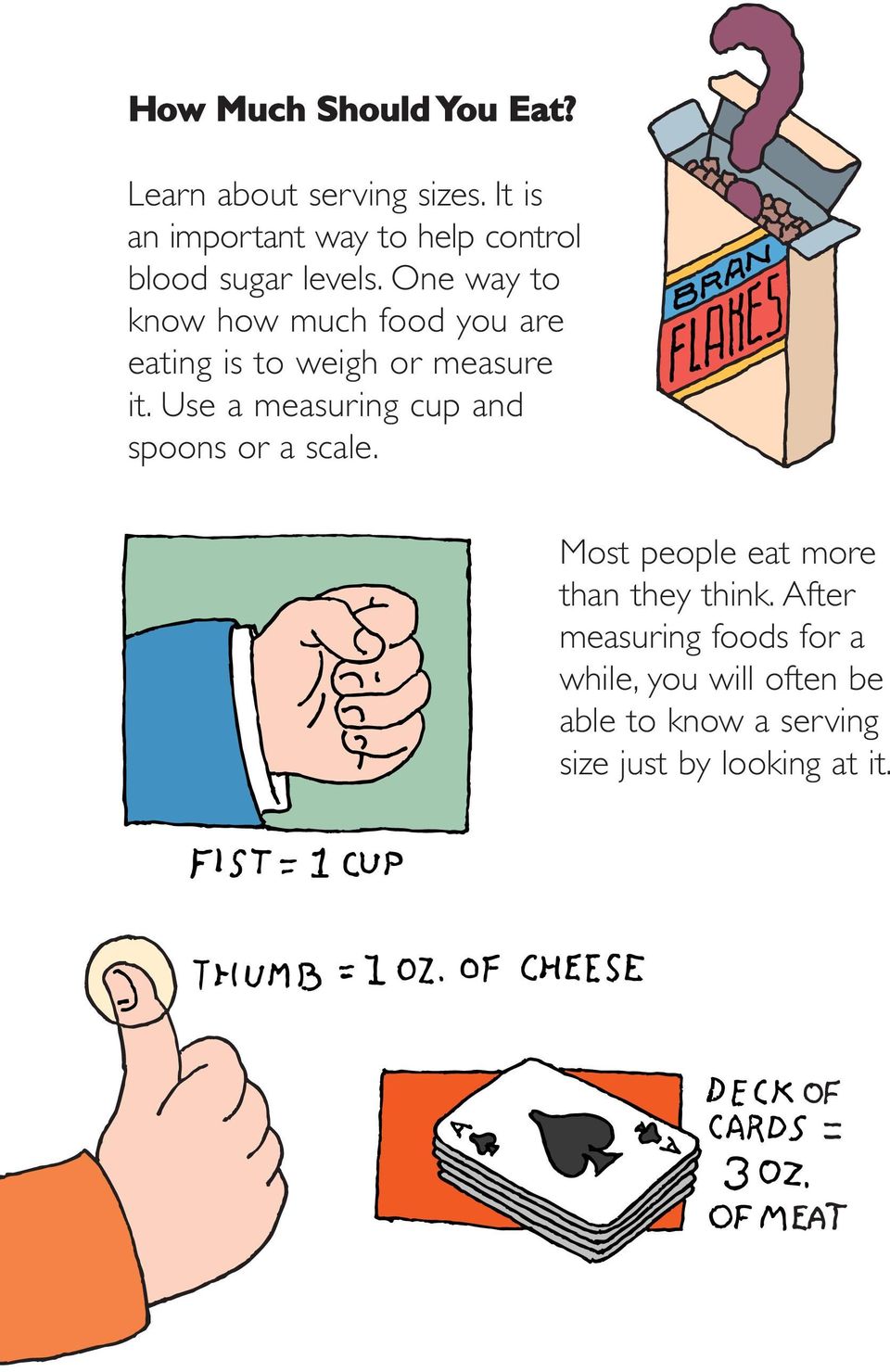 One way to know how much food you are eating is to weigh or measure it.