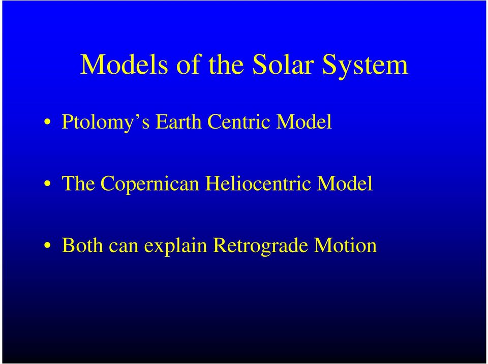The Copernican Heliocentric