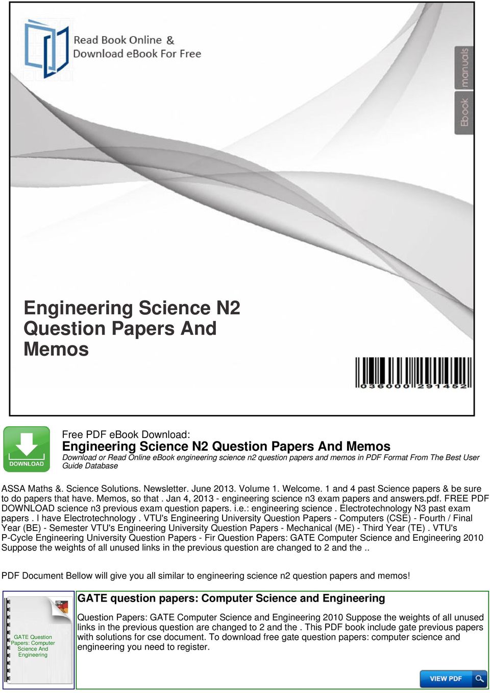 Jan 4, 2013 - engineering science n3 exam papers and answers.pdf. FREE PDF DOWNLOAD science n3 previous exam question papers. i.e.: engineering science. Electrotechnology N3 past exam papers.