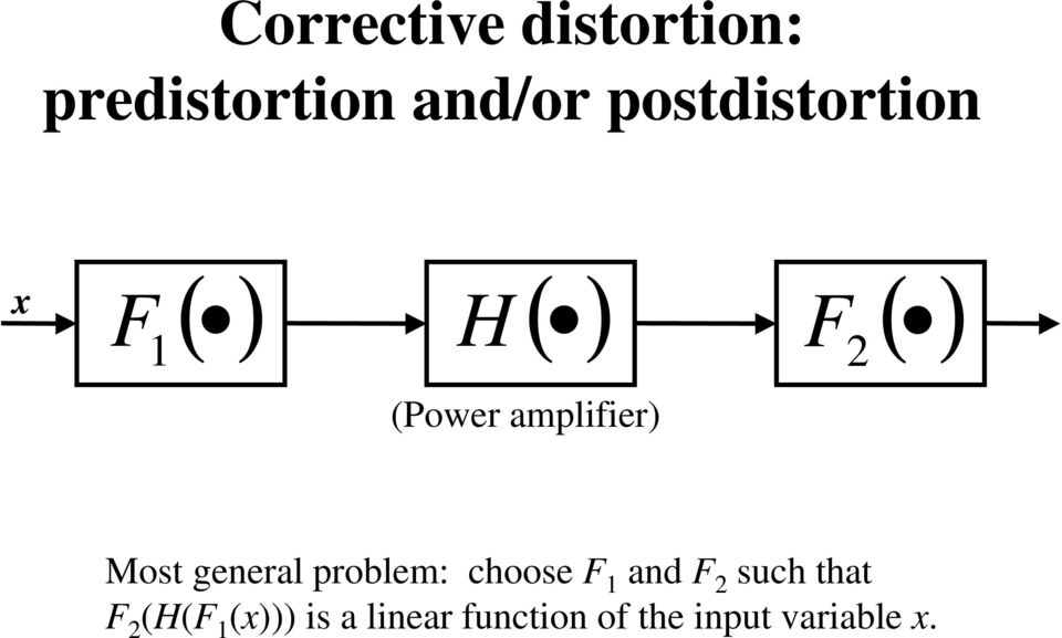 amplifier) Most general problem: choose F 1 and F 2