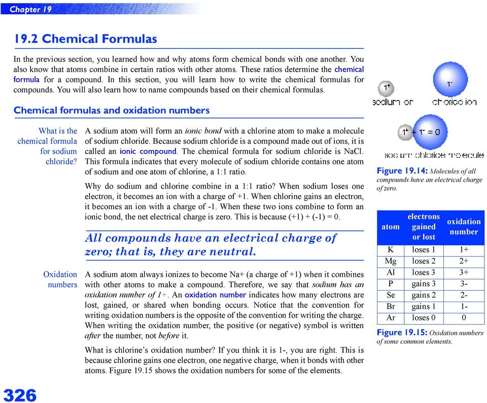 You will also learn how to name compounds based on their chemical formulas. Chemical formulas and oxidation numbers What is the chemical formula for sodium chloride?