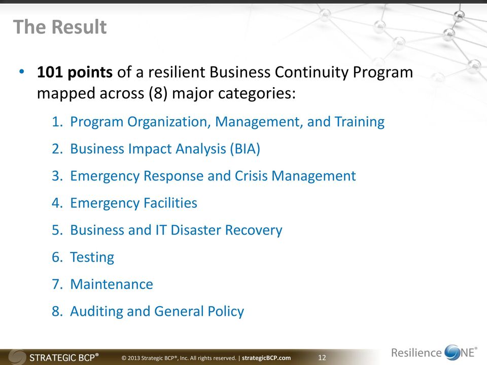 Emergency Response and Crisis Management 4. Emergency Facilities 5.