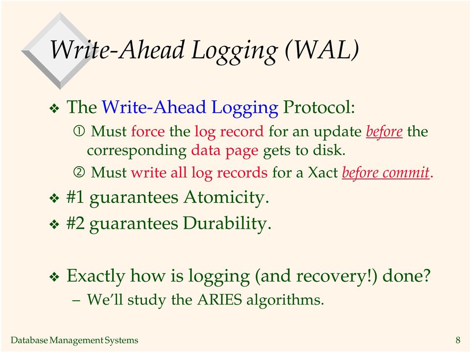 recovery write ahead logging example