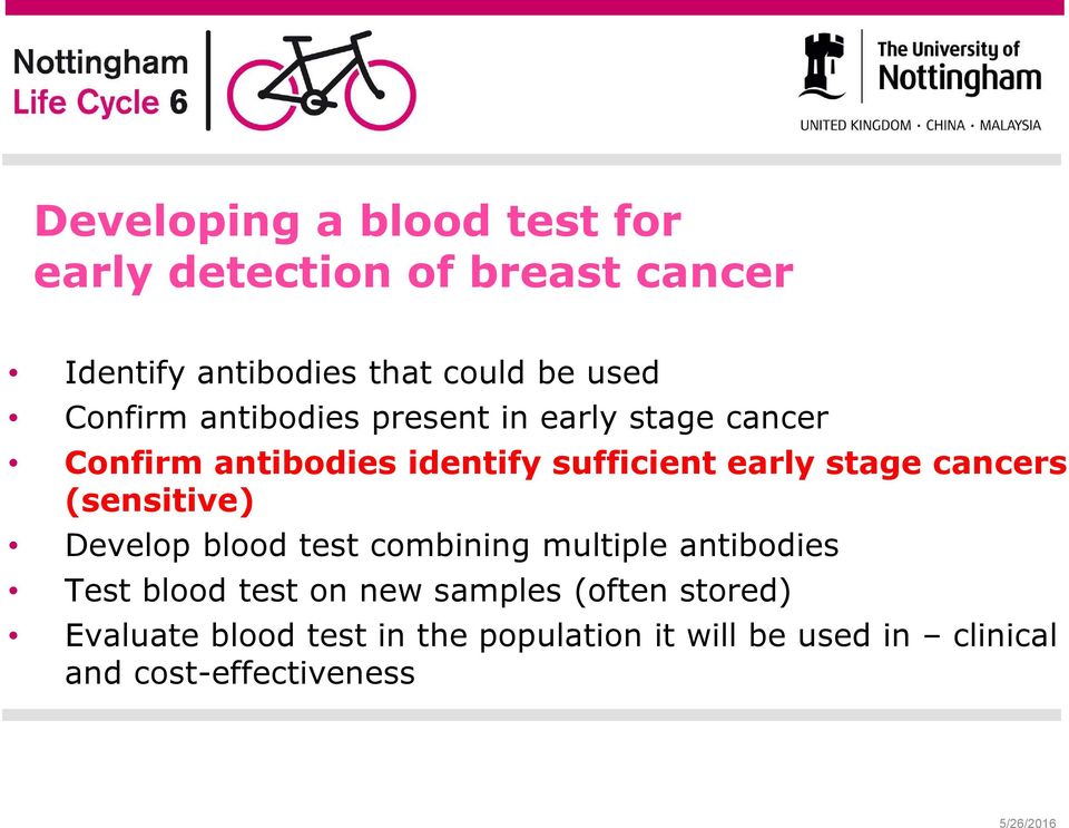 cancers (sensitive) Develop blood test combining multiple antibodies Test blood test on new samples