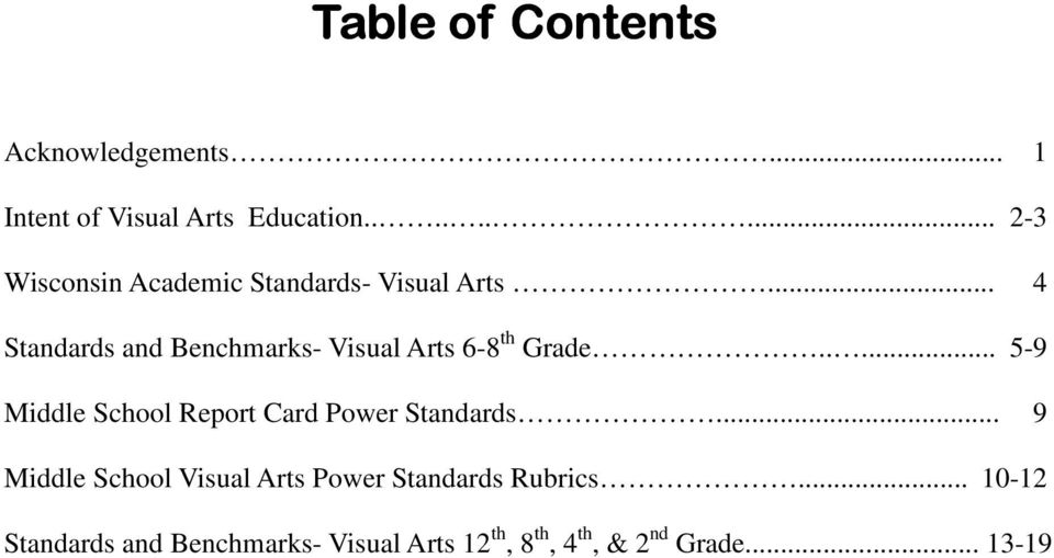 .. 4 Standards and Benchmarks- Visual Arts 6-8 th Grade.