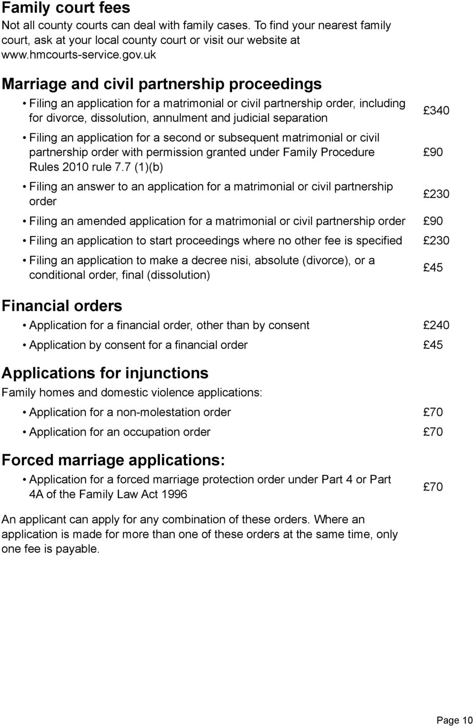 application for a second or subsequent matrimonial or civil partnership order with permission granted under Family Procedure Rules 2010 rule 7.