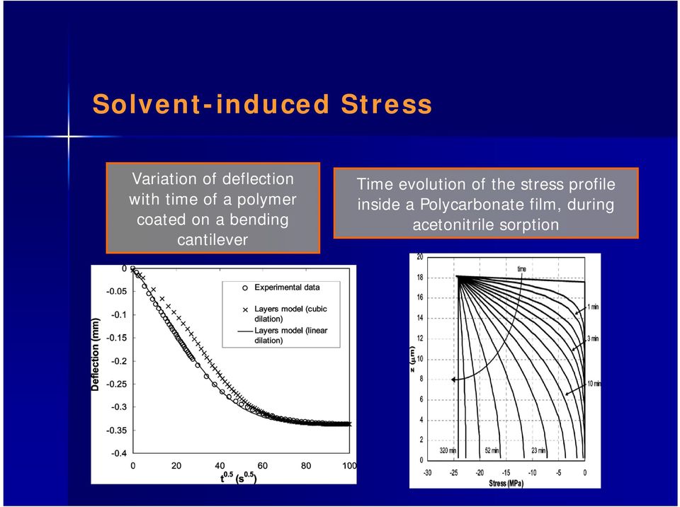 cantilever Time evolution of the stress profile