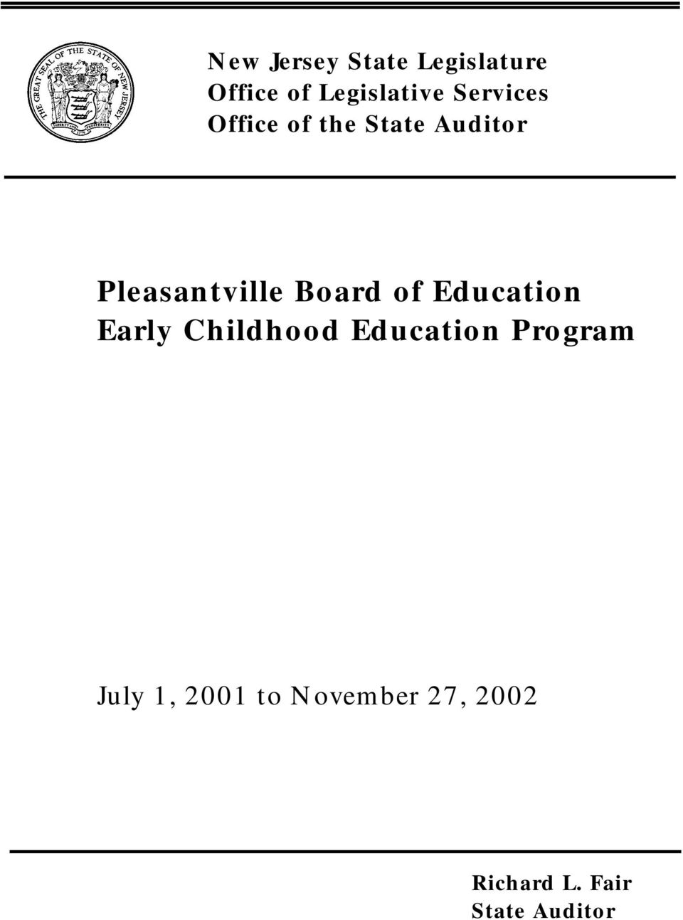 Board of Education Early Childhood Education Program