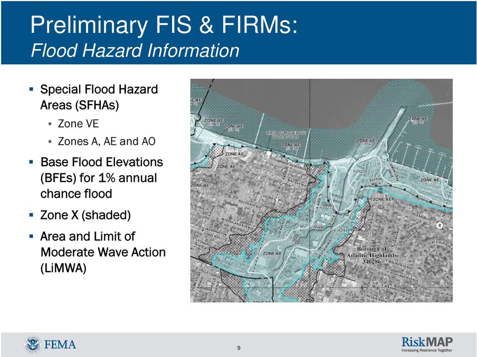 Base Flood Elevations (BFEs) for 1% annual chance flood