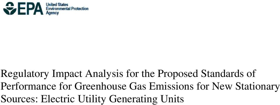 Greenhouse Gas Emissions for New