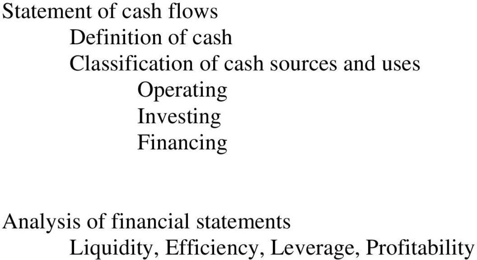 Operating Investing Financing Analysis of