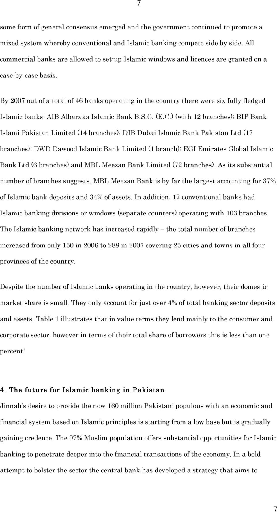 By 2007 out of a total of 46 banks operating in the country there were six fully fledged Islamic banks: AIB Albaraka Islamic Bank B.S.C.