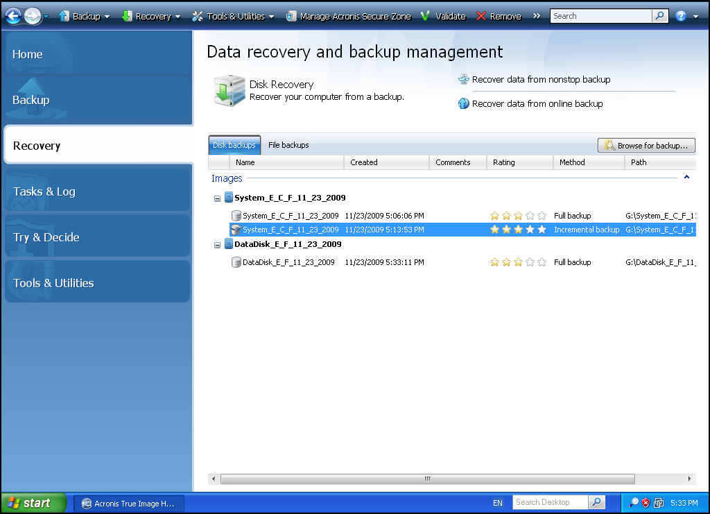 In case the archive storage location is a USB flash drive, the backup will begin automatically when the device is plugged in but only if a scheduled backup has been missed.