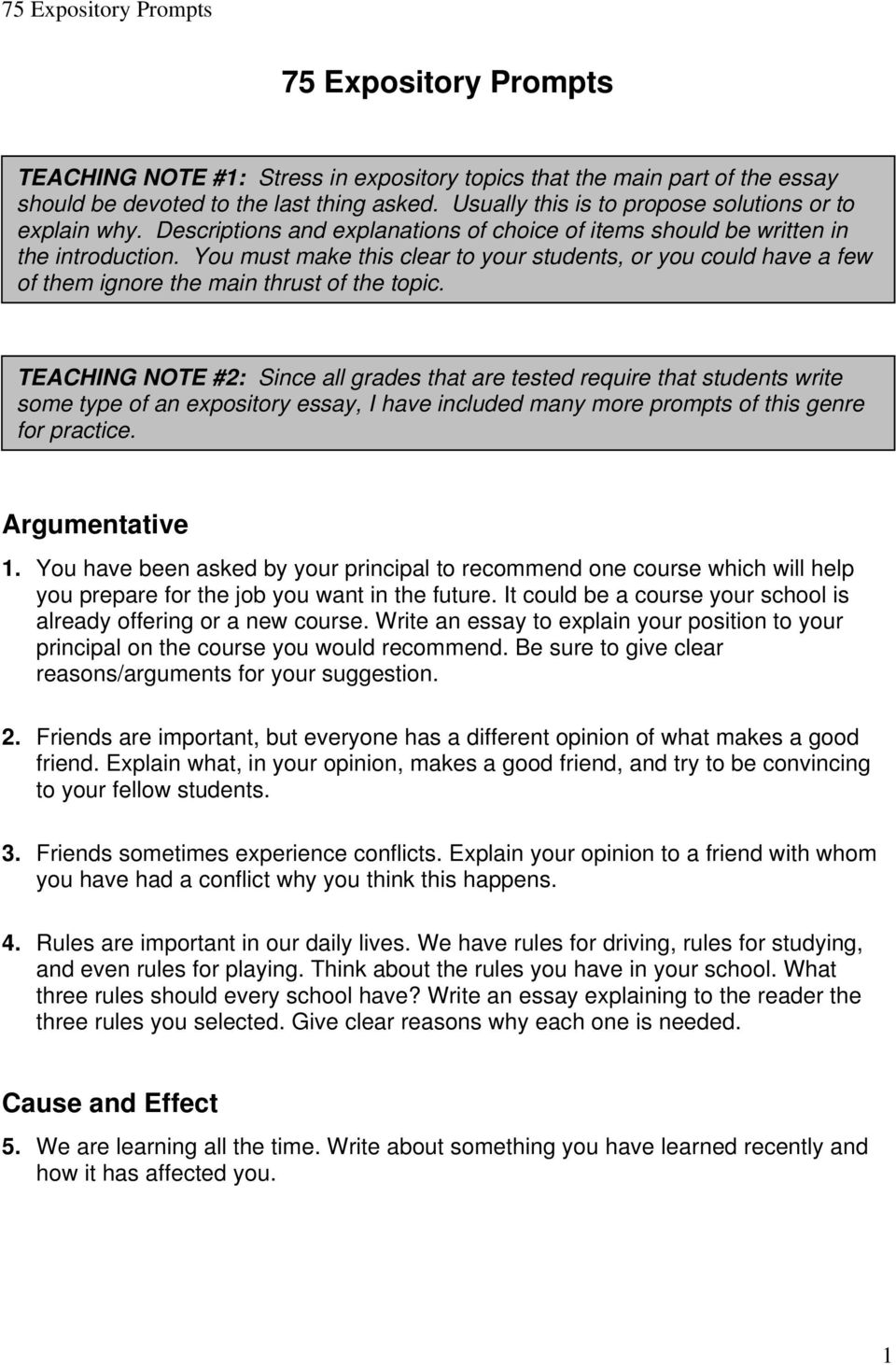 Rules for writing a expository essay