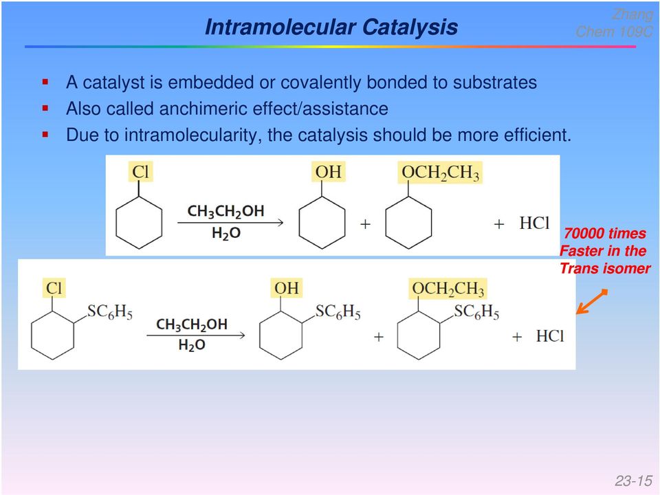 effect/assistance Due to intramolecularity, the catalysis