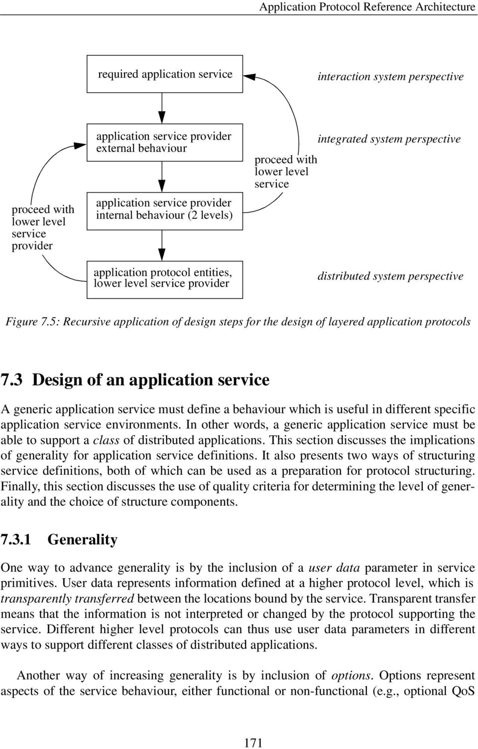 system perspective Figure 7.5: Recursive application of design steps for the design of layered application protocols 7.