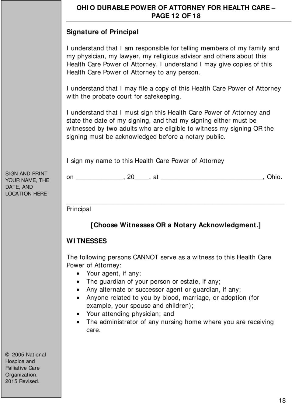 I understand that I may file a copy of this Health Care Power of Attorney with the probate court for safekeeping.