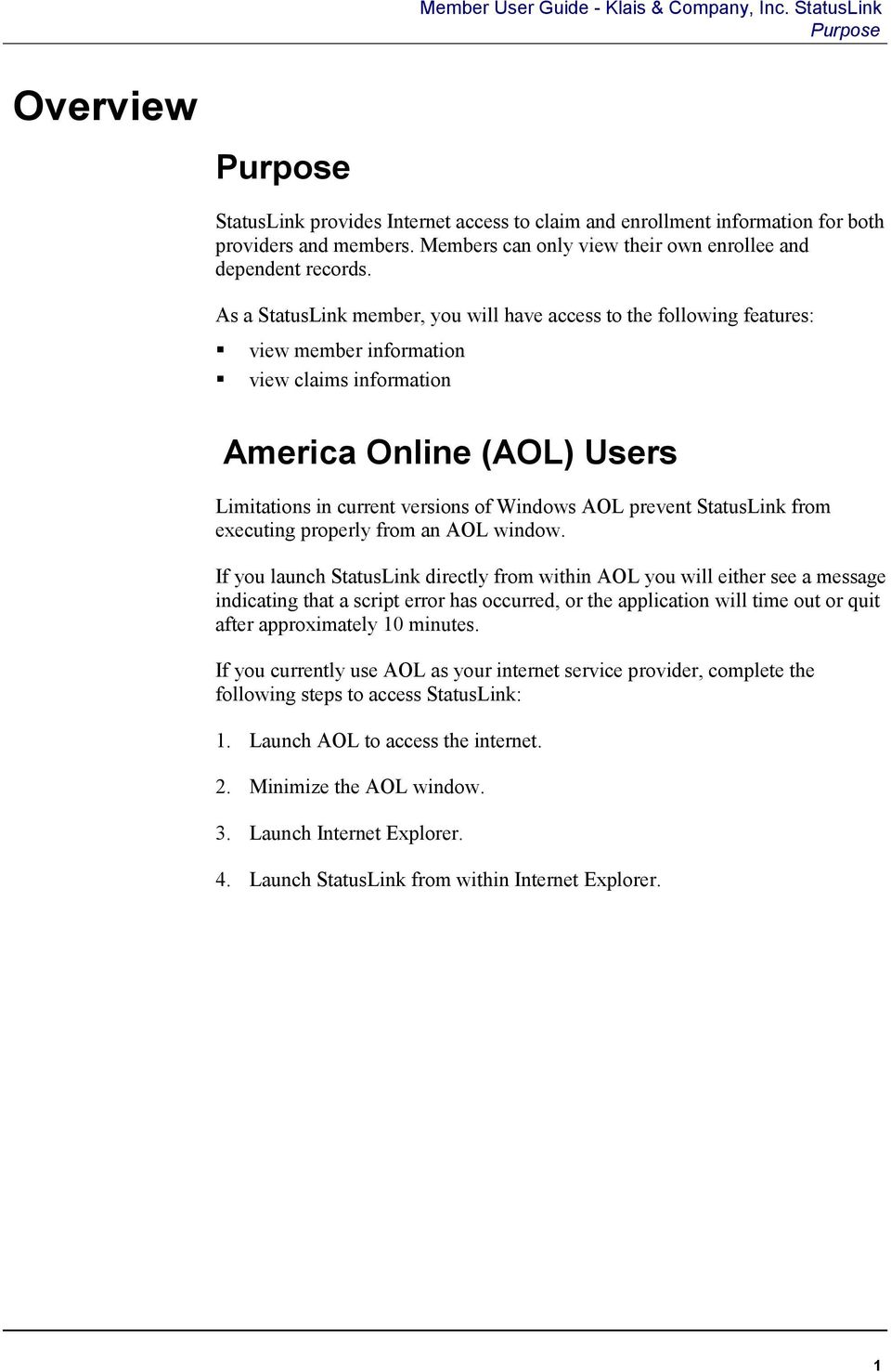 prevent StatusLink from executing properly from an AOL window.