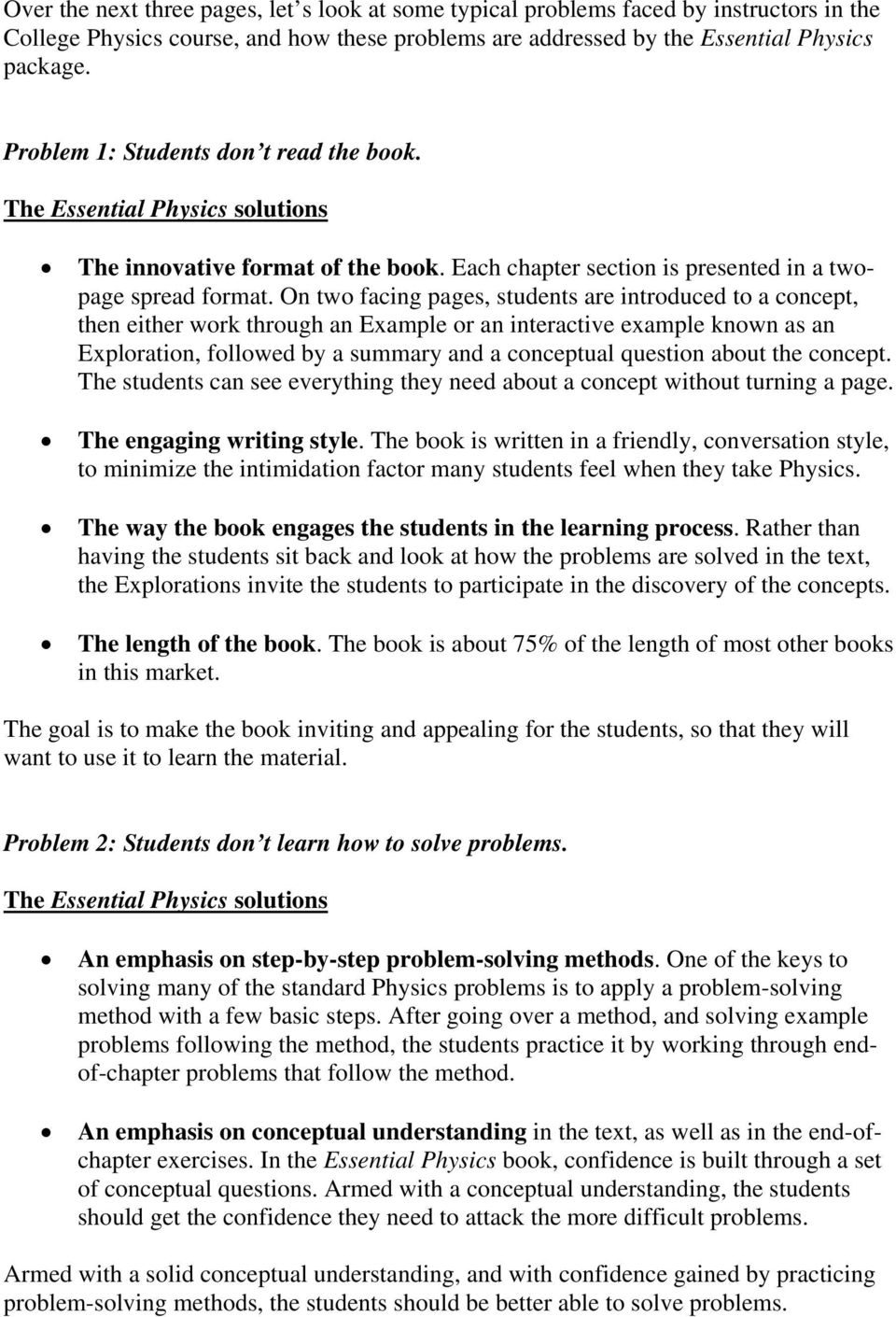 On two facing pages, students are introduced to a concept, then either work through an Example or an interactive example known as an Exploration, followed by a summary and a conceptual question about