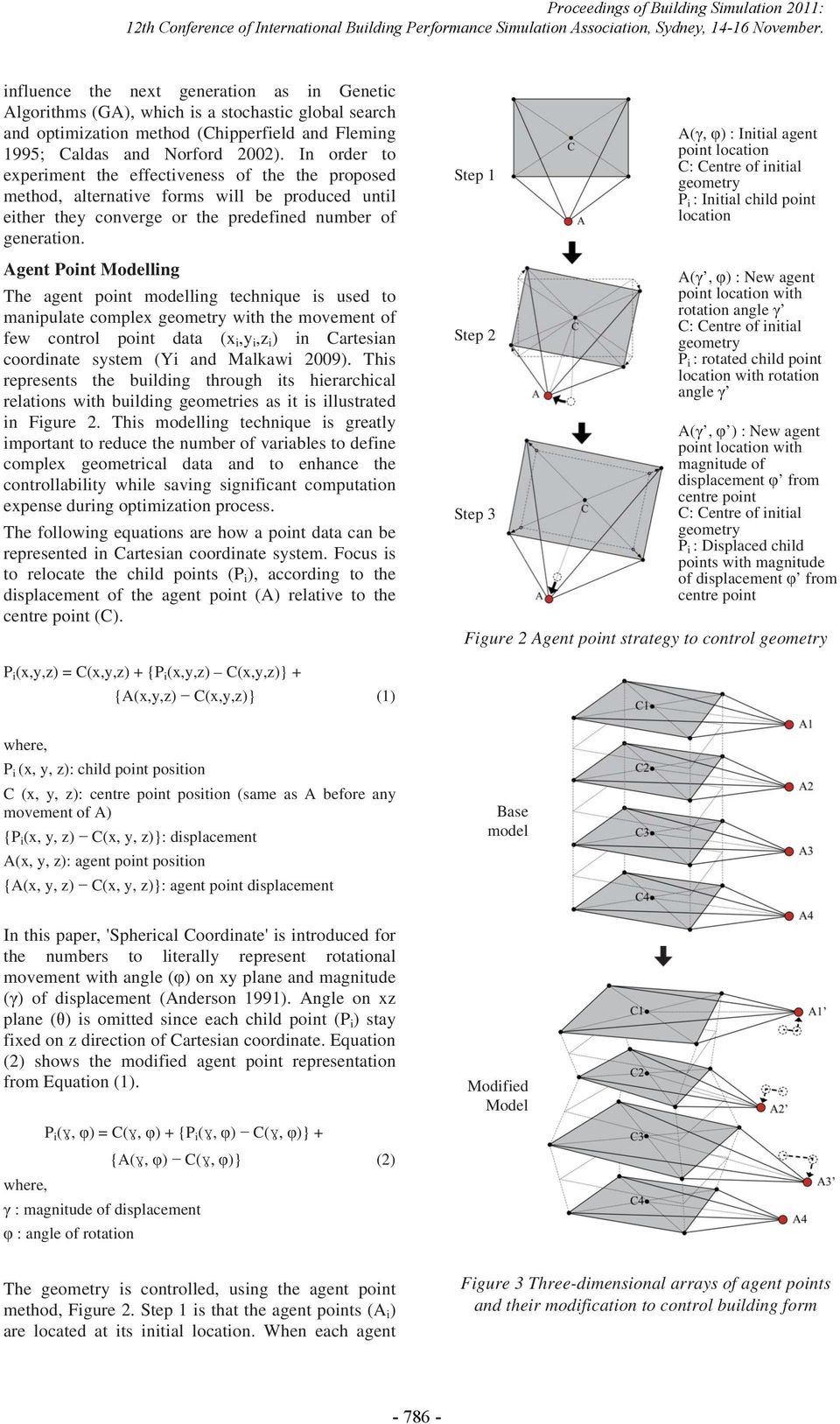 Agent Point Modelling The agent point modelling technique is used to manipulate complex geometry with the movement of few control point data (xi,yi,zi) in Cartesian coordinate system (Yi and Malkawi