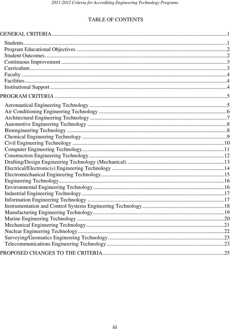 ..8 Chemical Engineering Technology...9 Civil Engineering Technology...10 Computer Engineering Technology...11 Construction Engineering Technology.