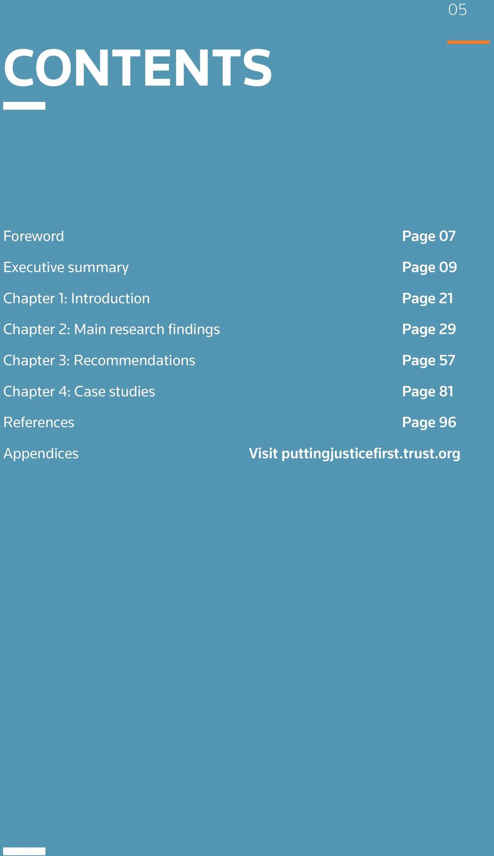 Chapter 3: Recommendations Page 57 Chapter 4: Case studies Page