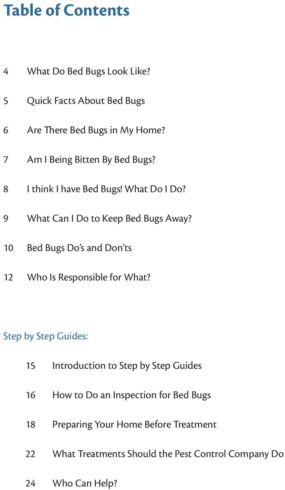 10 Bed Bugs Do s and Don ts 12 Who Is Responsible for What?