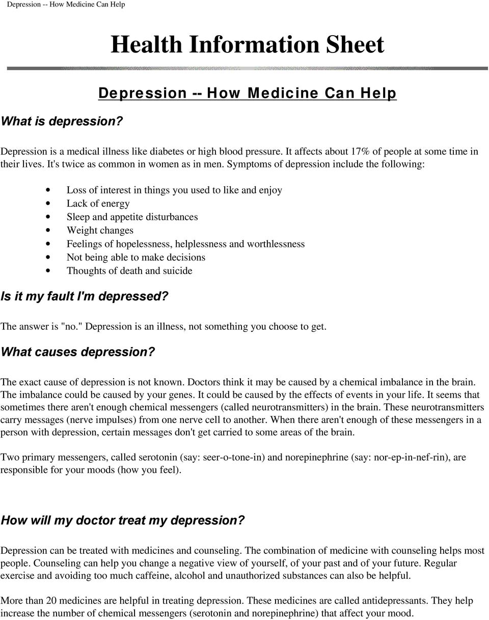 Symptoms of depression include the following: Loss of interest in things you used to like and enjoy Lack of energy Sleep and appetite disturbances Weight changes Feelings of hopelessness,
