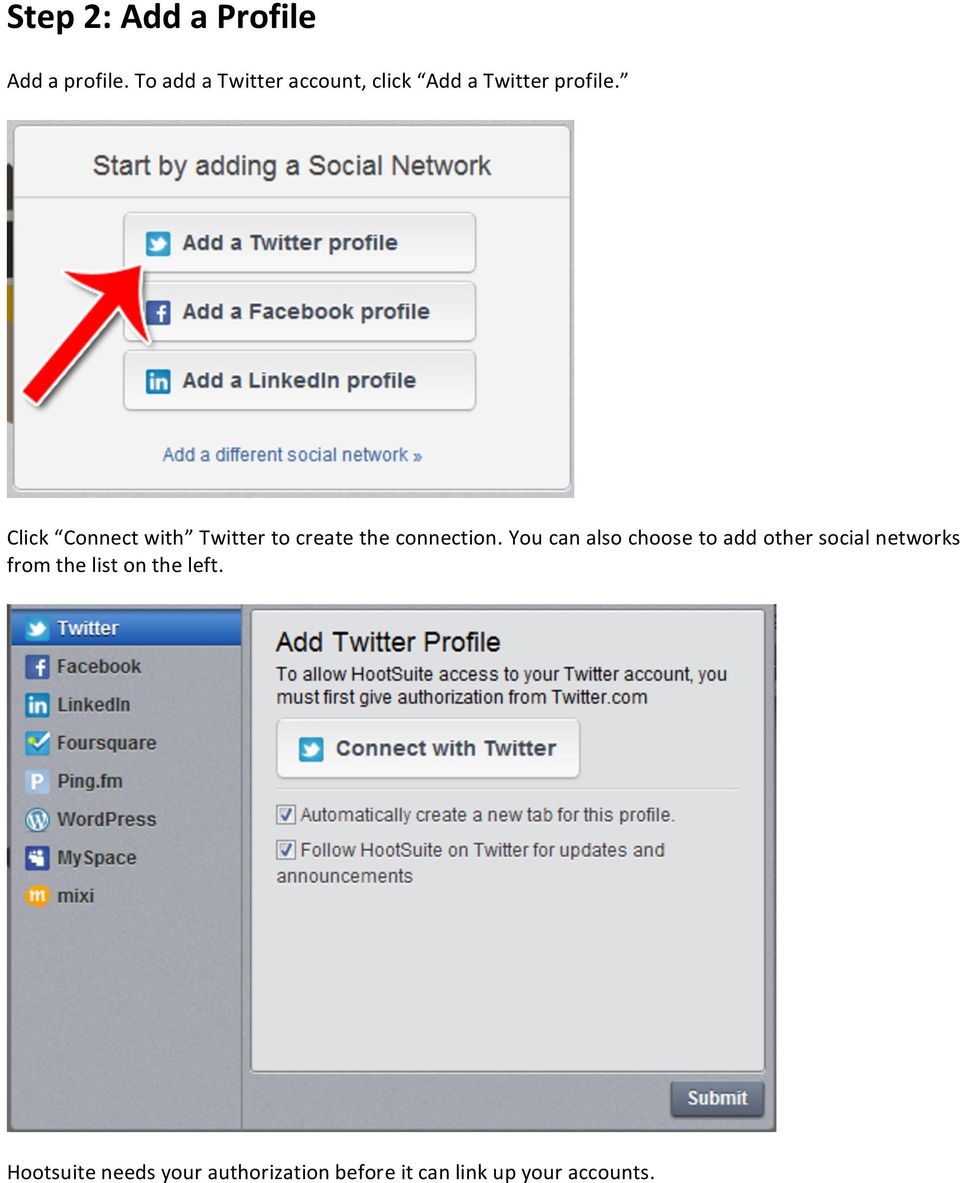 Click Connect with Twitter to create the connection.