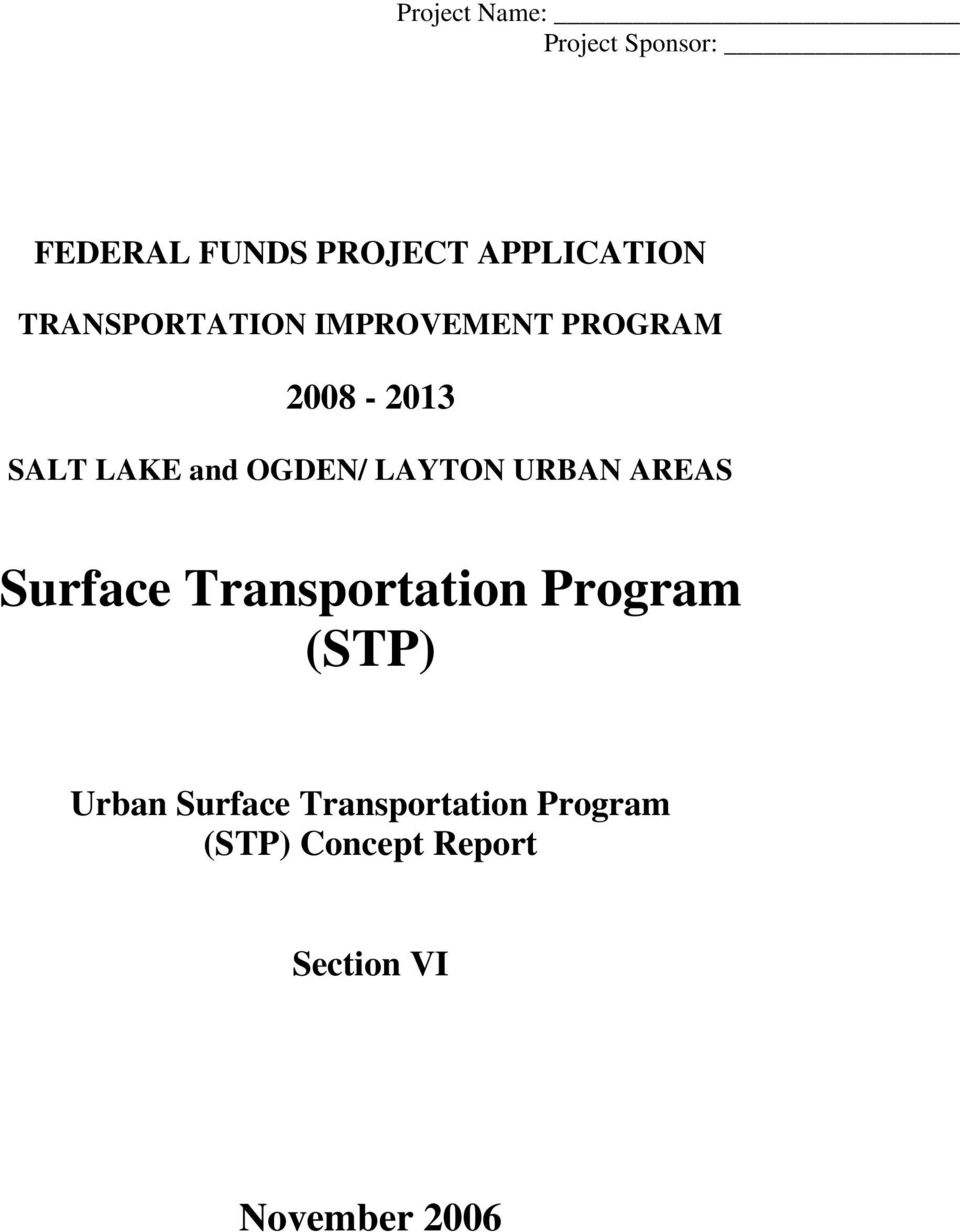 LAYTON URBAN AREAS Surface Transportation Program (STP) Urban