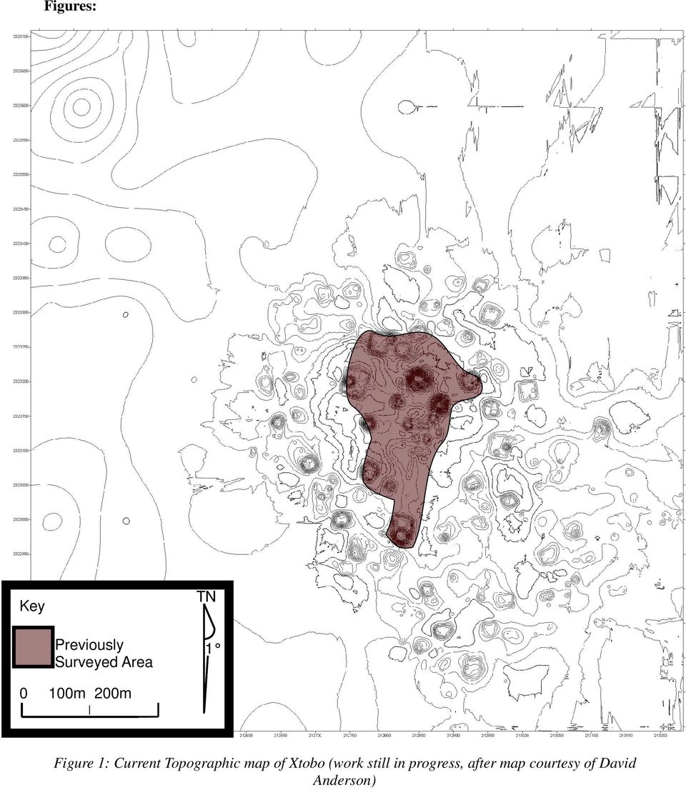 Figure 1: Current Topographic map of Xtobo (work