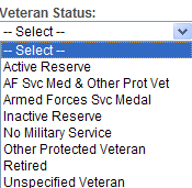 The next page is EEO Voluntary Self Disclosure The drop-down selections are: Once selections