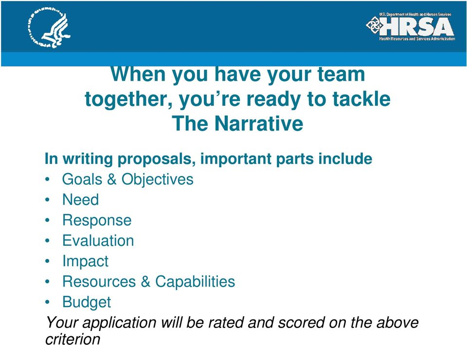 Objectives Need Response Evaluation Impact Resources &
