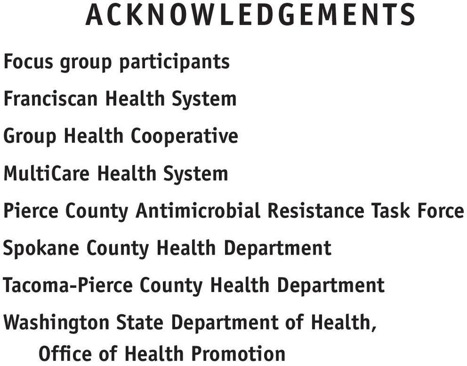 Resistance Task Force Spokane county Health department Tacoma-Pierce county