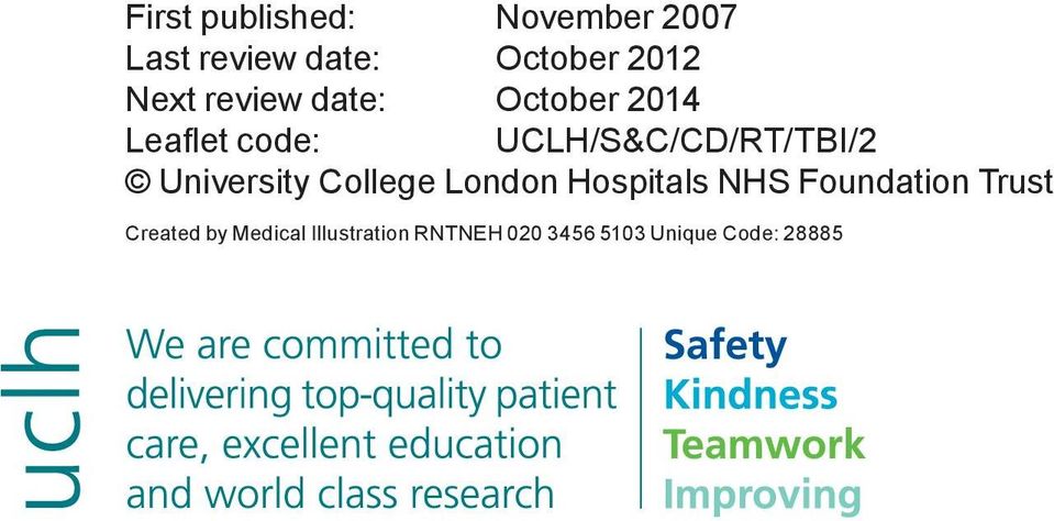 UCLH/S&C/CD/RT/TBI/2 University College London Hospitals NHS