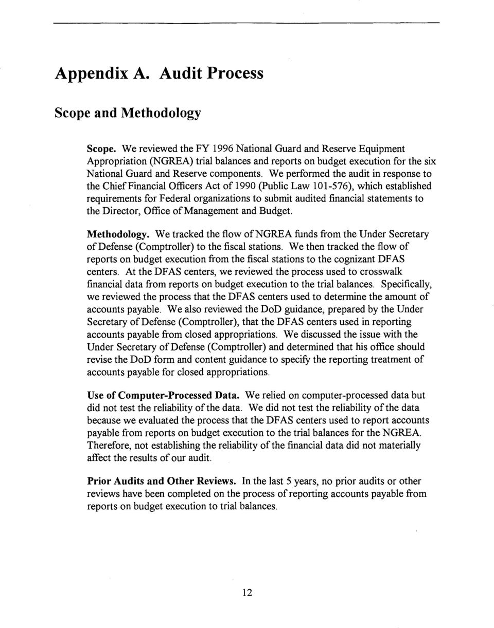 We performed the audit in response to the Chief Financial Officers Act of 1990 (Public Law 101-576), which established requirements for Federal organizations to submit audited financial statements to