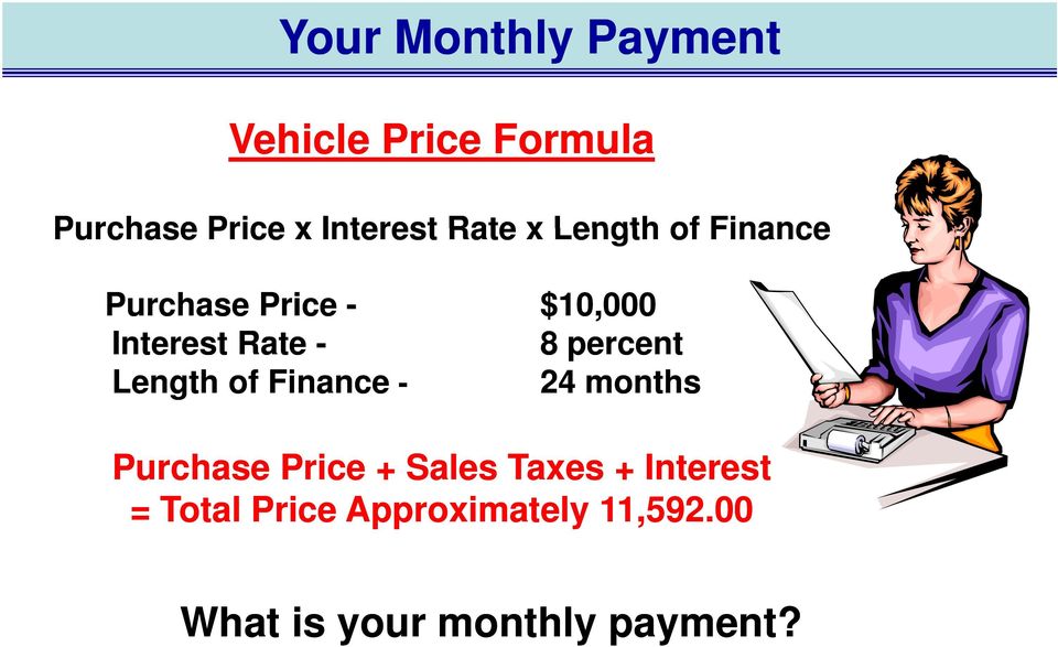 percent Length of Finance - 24 months Purchase Price + Sales Taxes +