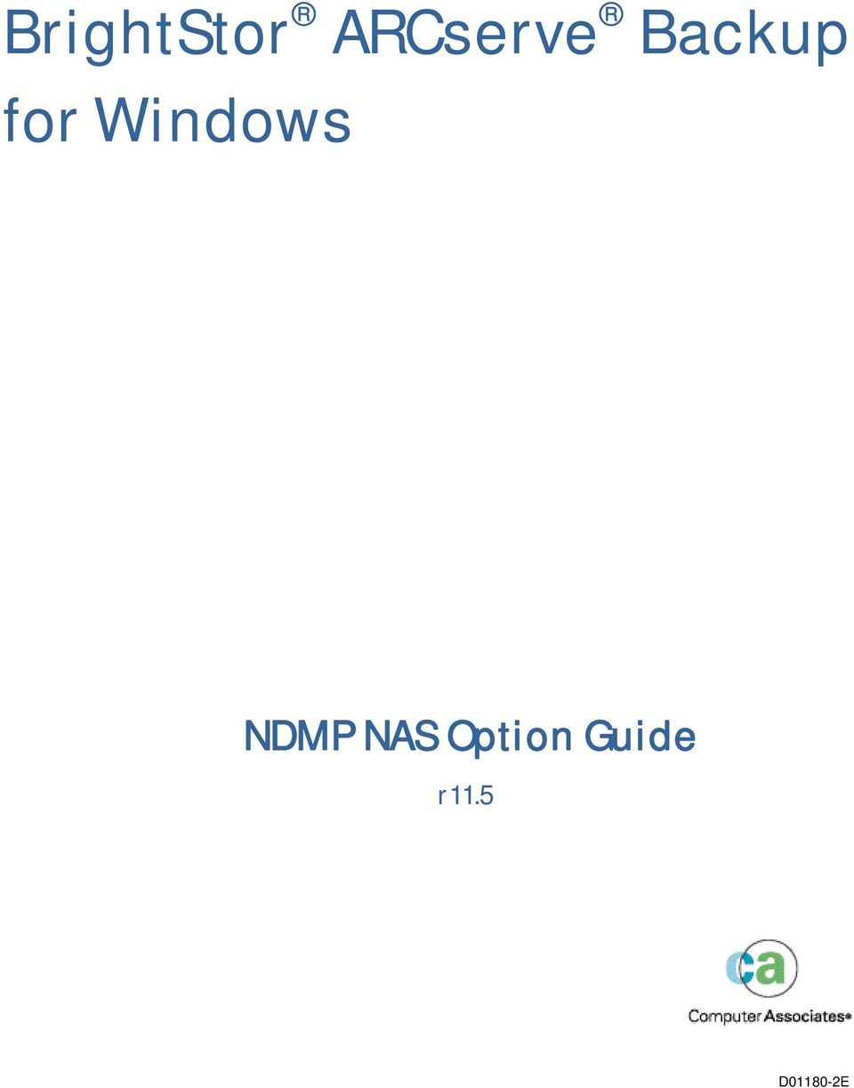 for Windows NDMP