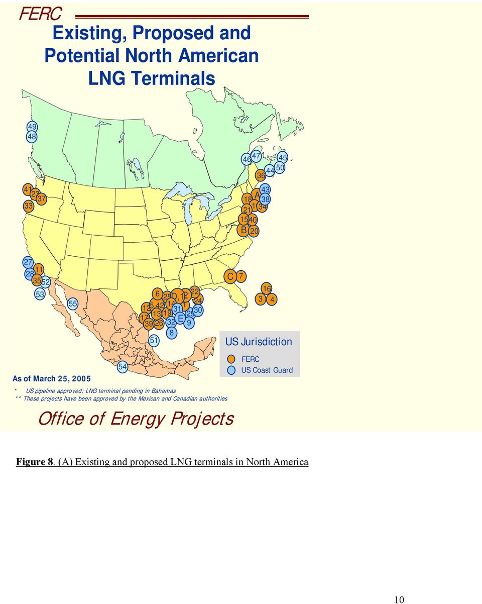 25, 2005 * US pipeline approved; LNG terminal pending in Bahamas ** These projects have been approved by the Mexican and