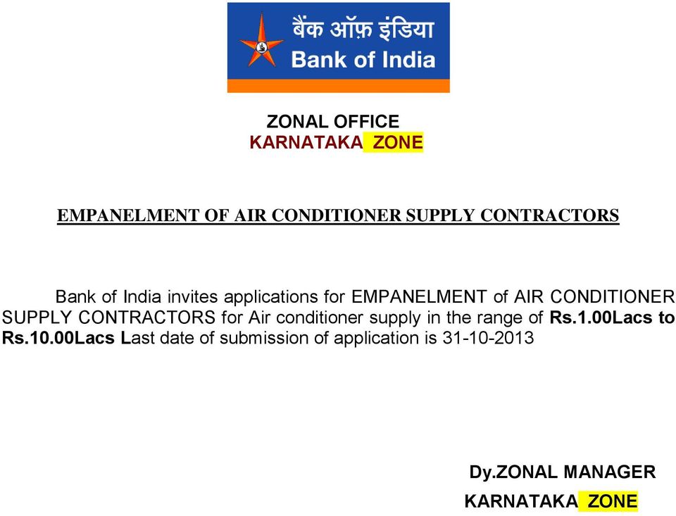 CONTRACTORS for Air conditioner supply in the range of Rs.1.00Lacs to Rs.10.