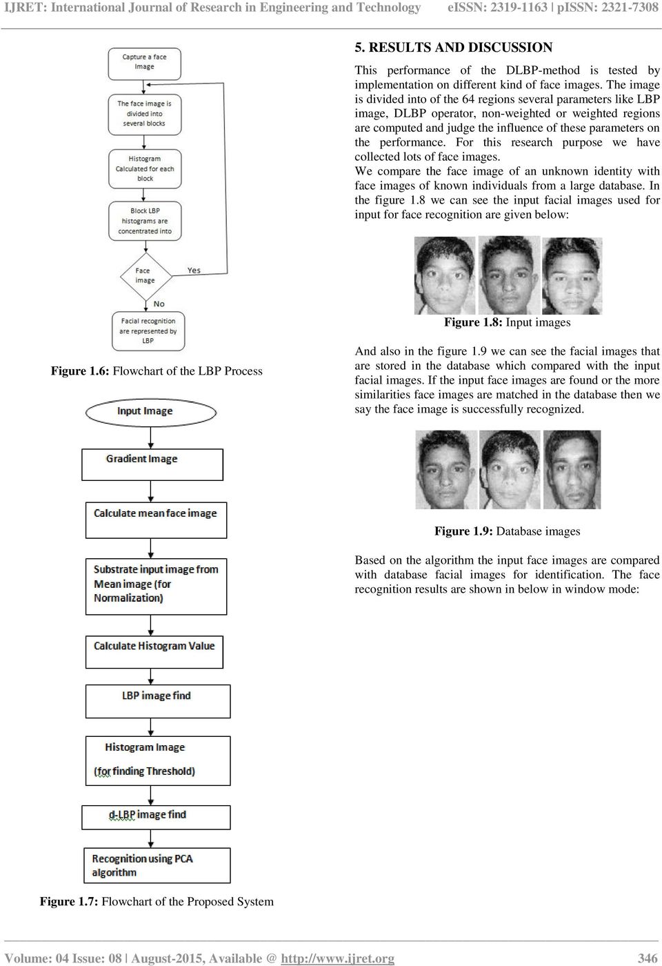 performance. For this research purpose we have collected lots of face images. We compare the face image of an unknown identity with face images of known individuals from a large database.