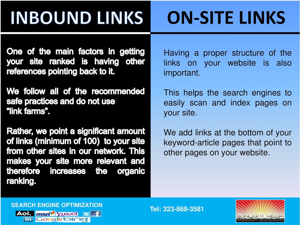 This helps the search engines to easily scan and index pages on