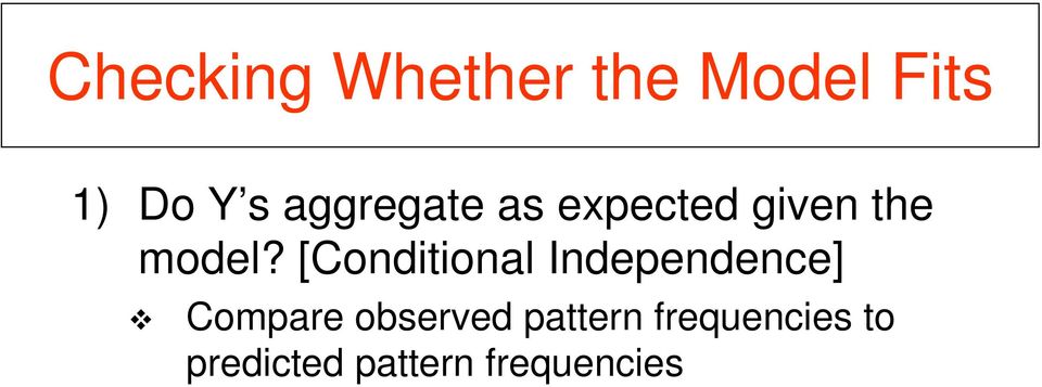 [Conditional Independence] Compare observed