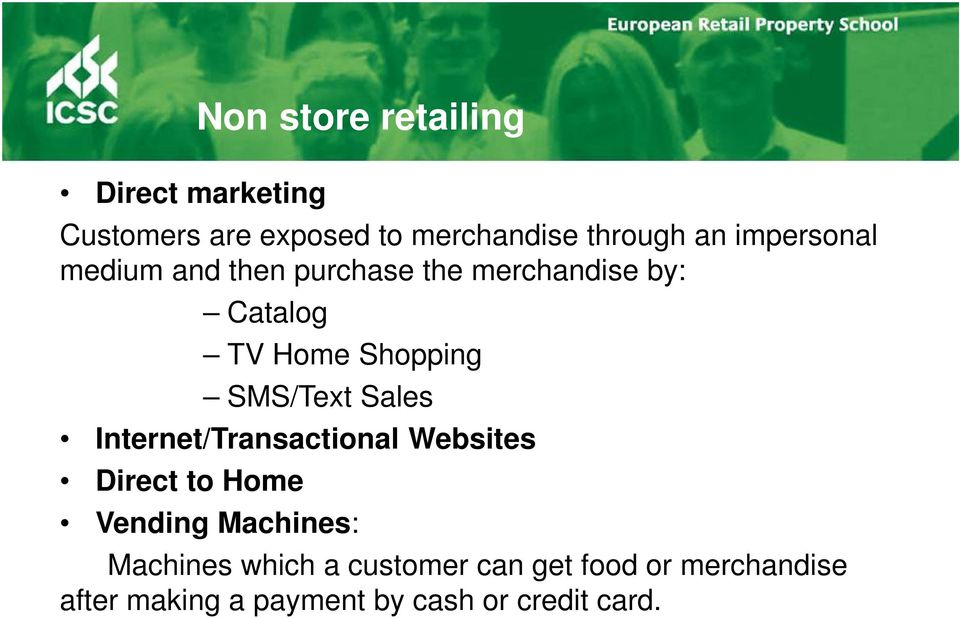 SMS/Text Sales Internet/Transactional Websites Direct to Home Vending Machines: