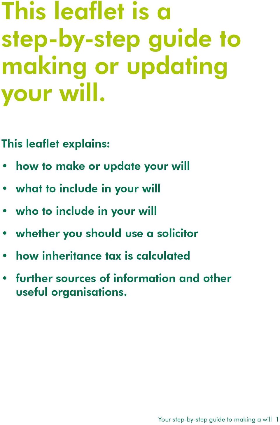 to include in your will whether you should use a solicitor how inheritance tax is
