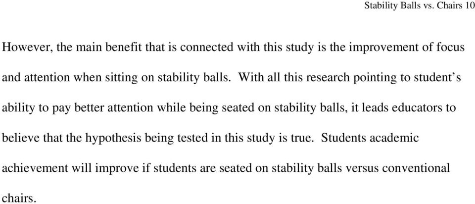 sitting on stability balls.