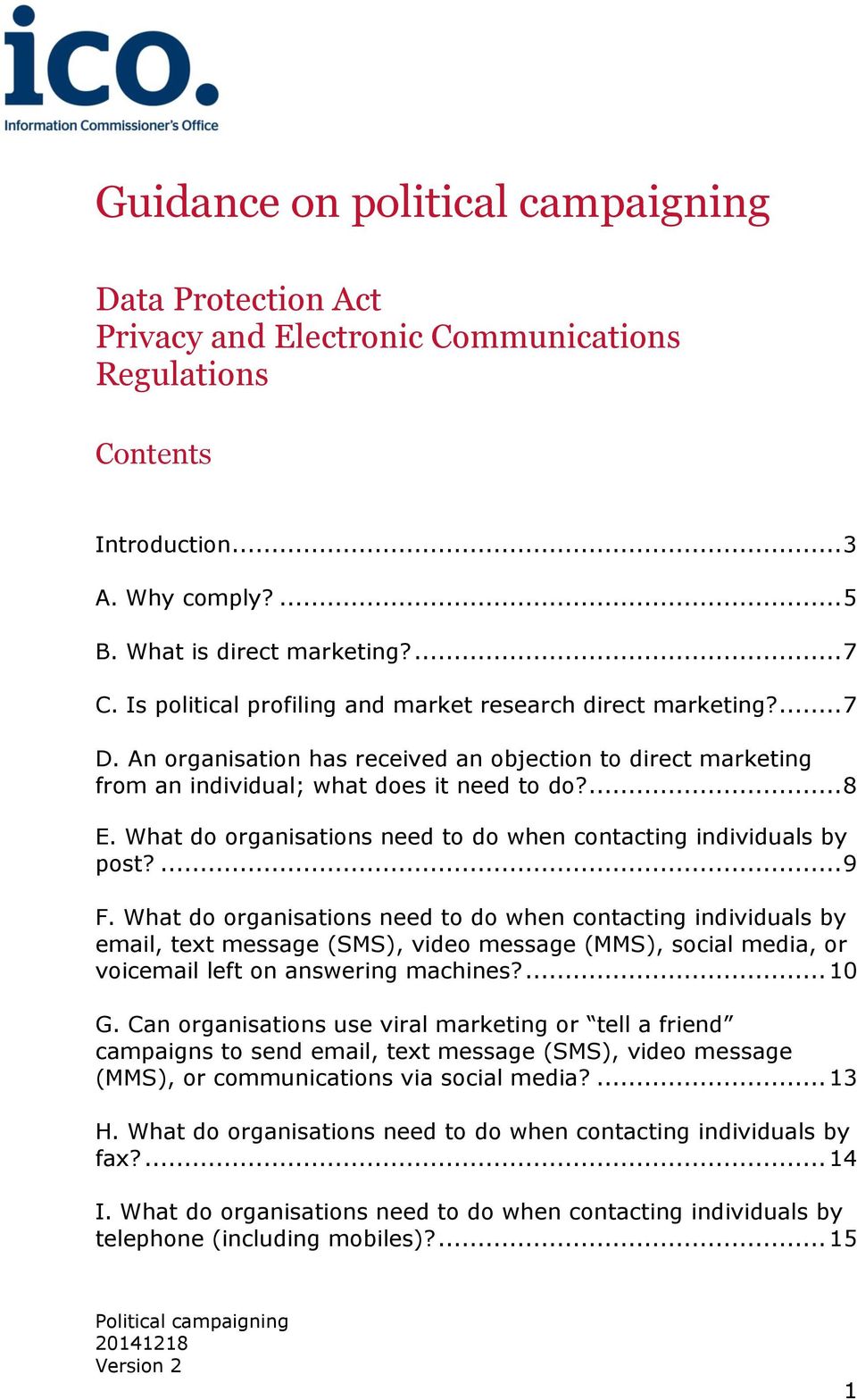 What do organisations need to do when contacting individuals by post?... 9 F.